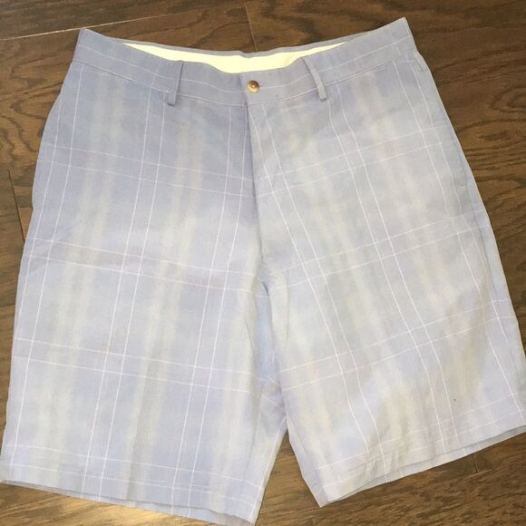 Pro Tour Mens Blue & Pink Plaid Check Tartan cool play Golf Shorts 34 Polyester - Picture 1 of 5